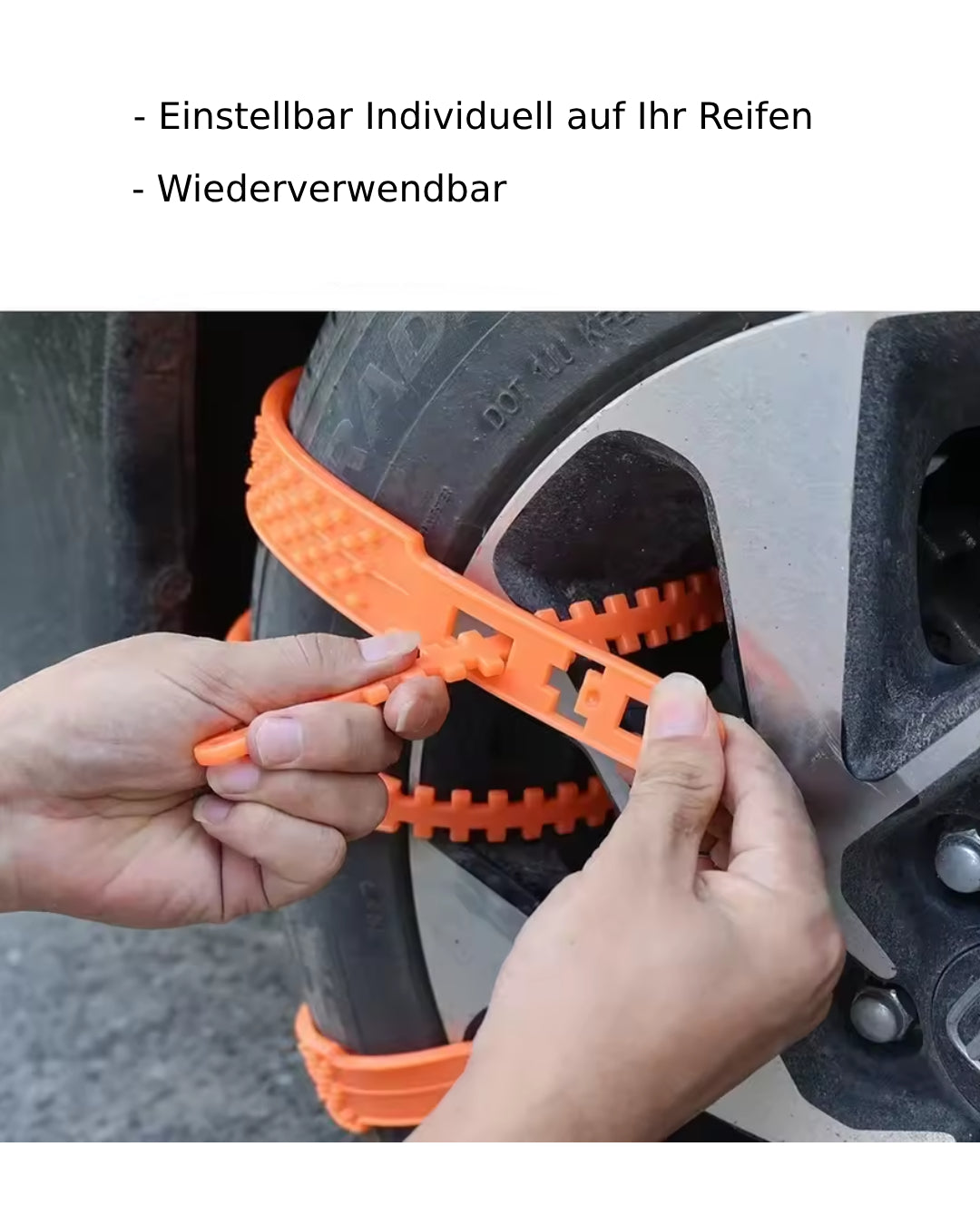 Kunststoff Traktionshilfe Schneeketten universal extrabreit für Auto, Wohnmobil