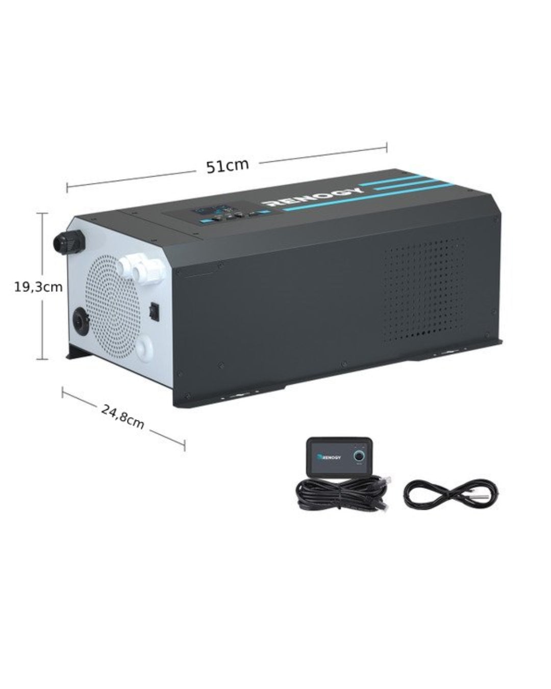 RENOGY Wechselrichter 3000W 12V Sinus mit Ladegerät