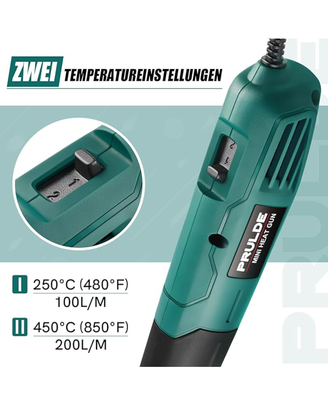 Heißluftföhn 500W mit 2 Stufen