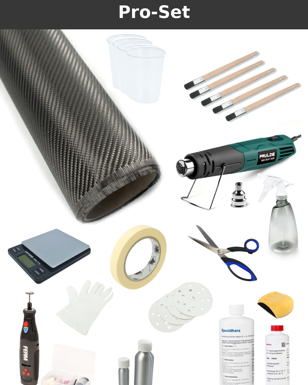 Carbon Laminierung Pro Set