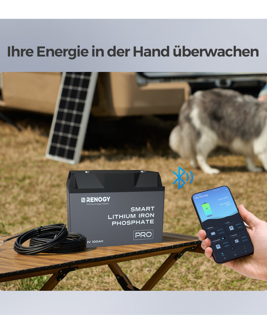 Lithium Batterie 100Ah 12V mit Selbsterwärmung und Bluetooth Smart