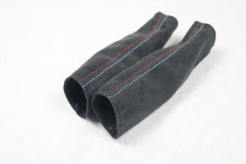 Belt buckle covers front 195mm  Alcantara Black / Alcantara / M seam color