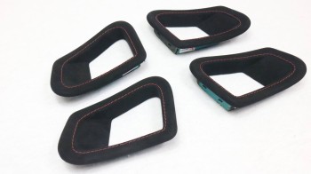 Alcantara Gurtdurchführung Blenden passend für BMW Performance Sitze E90 E91 E92 E93 M3 Ich sende meine Teile ein / Wunschfarbe