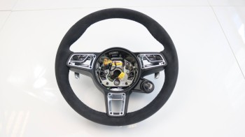 Alcantara steering wheel cover fit for Porsche 991 911 Black / 12 o´clock position / I send my parts for refinement