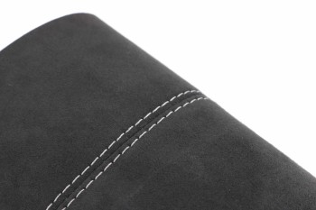 Belt buckle covers front 195mm Alcantara Deep black / grey / Alcantara
